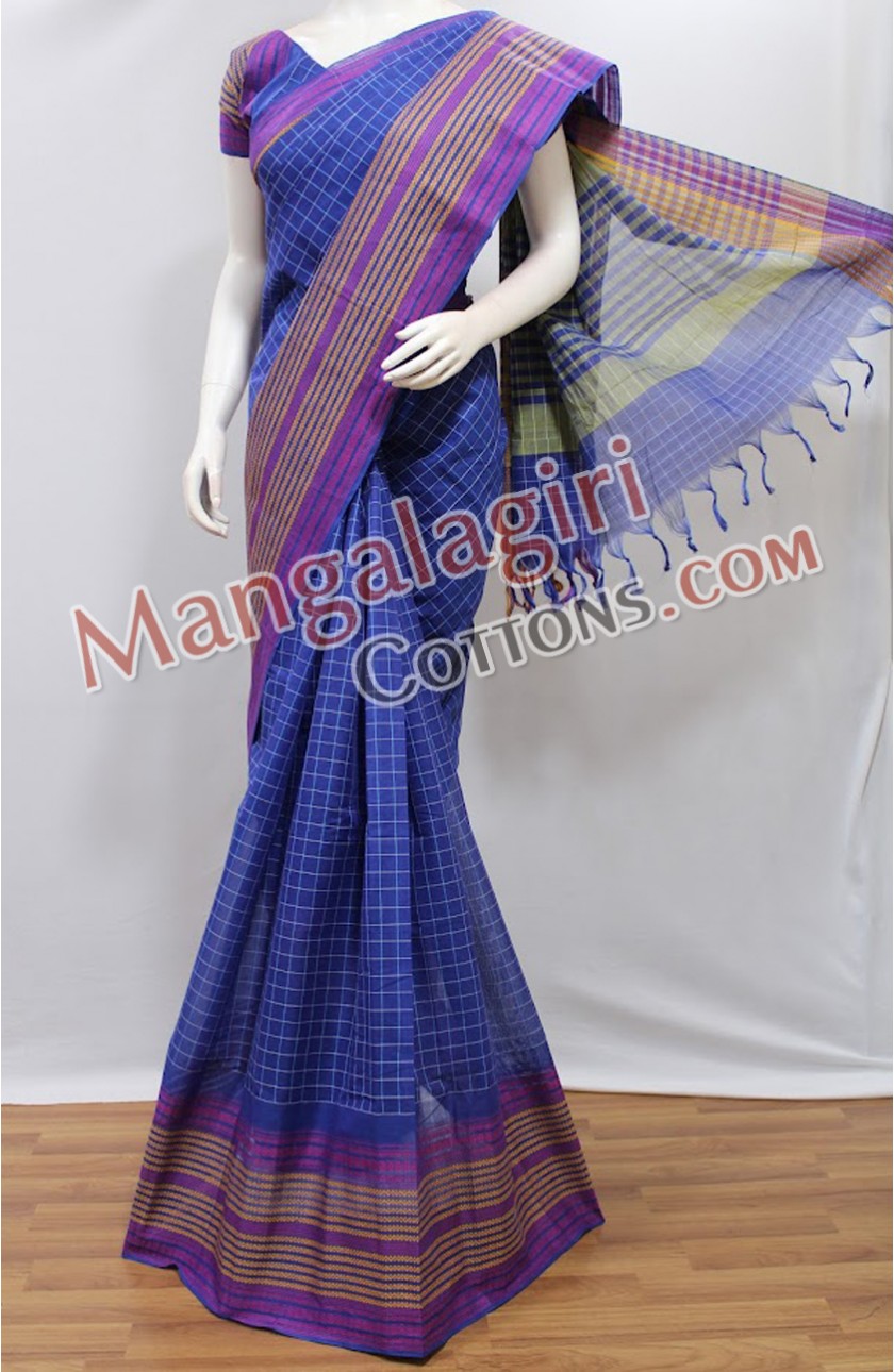 Mangalagiri Cotton Saree - Rosewood